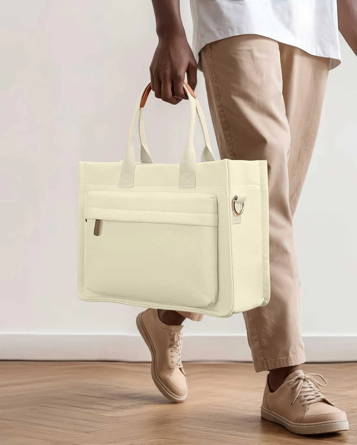 Medium Canvas Tote Bag for Women, Womens Tote Bag for School Bags Travel Crossbody Purse With Zipper Pocket