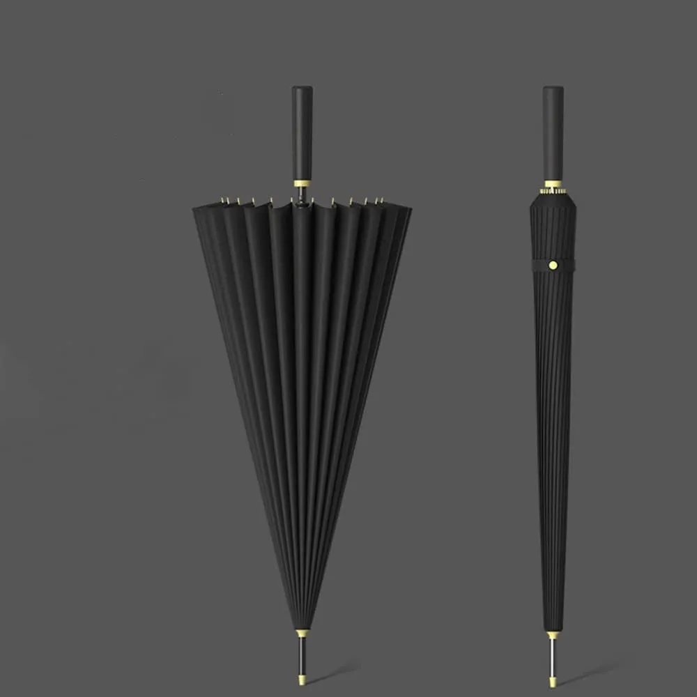 Meichoon Large Umbrella 24Ribs Strong Windproof Glassfiber Bumbersoll Long Handle Manual Business Golf Bumbershoot Outdoor Women Men Multiple Colors KS46