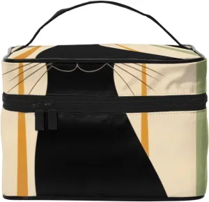 Mid-Century Modern Art Cat Portable Travel Portable Makeup Bag, Mid-Century Modern Art Cat Toiletries Bag, Cute Cosmetic Bags Unisex Daily Necessities Storage Bag