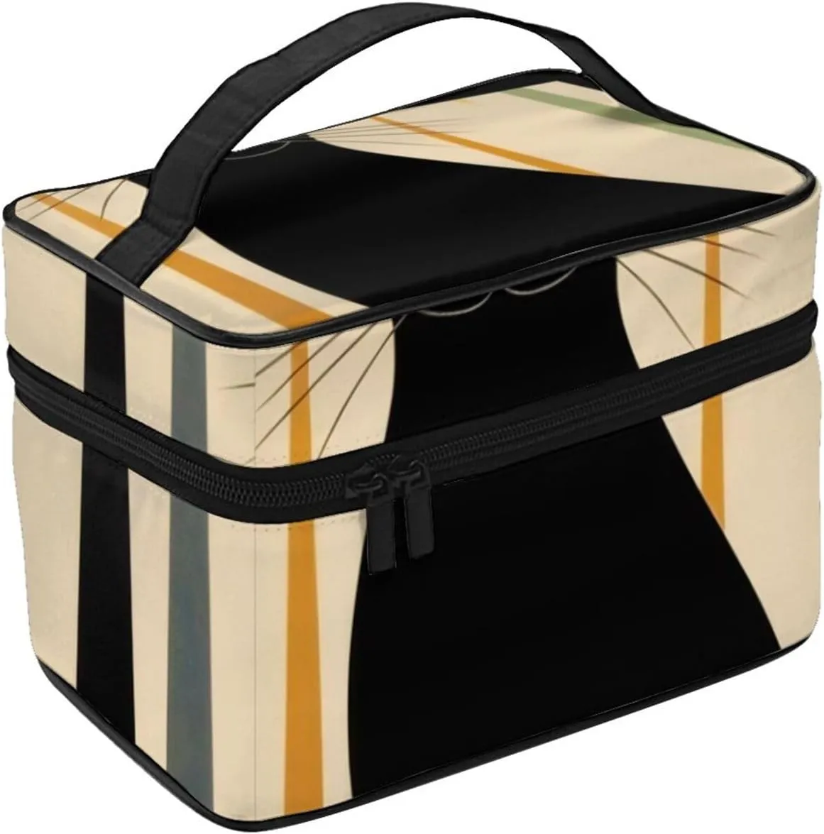 Mid-Century Modern Art Cat Portable Travel Portable Makeup Bag, Mid-Century Modern Art Cat Toiletries Bag, Cute Cosmetic Bags Unisex Daily Necessities Storage Bag