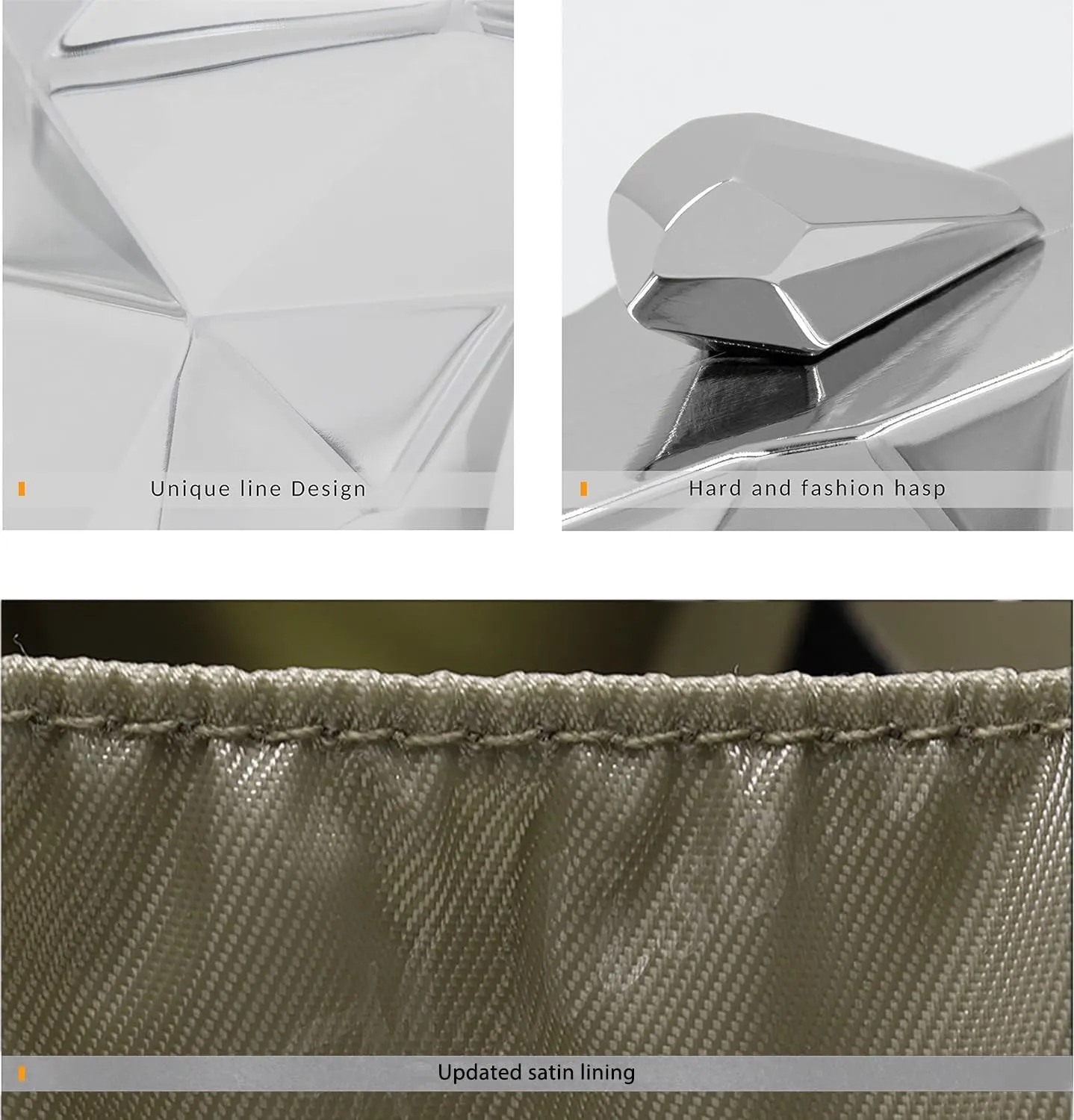 Milisente Women's Clutch Purses Metallic Bridal Party Geometric Evening Clutches Bags Cocktail Formal Handbags