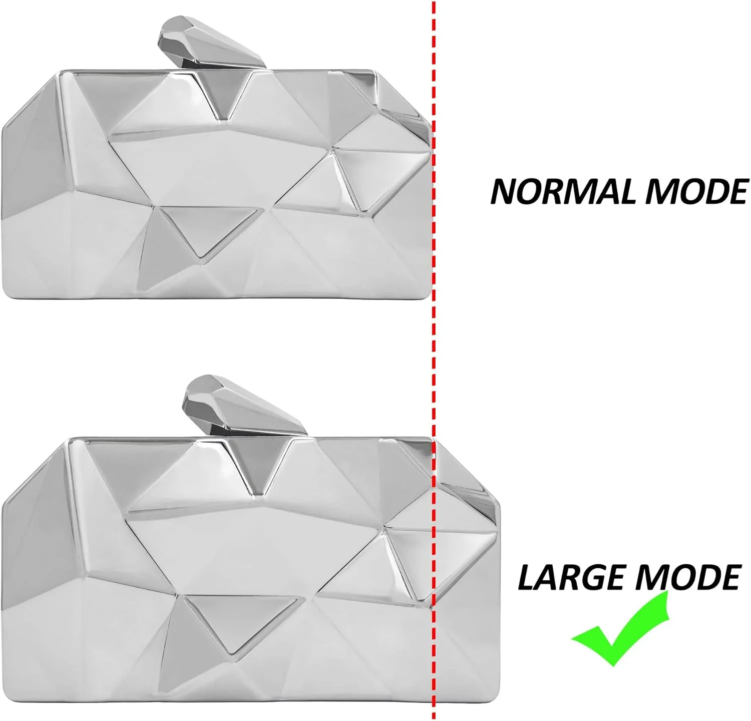 Milisente Women's Clutch Purses Metallic Bridal Party Geometric Evening Clutches Bags Cocktail Formal Handbags