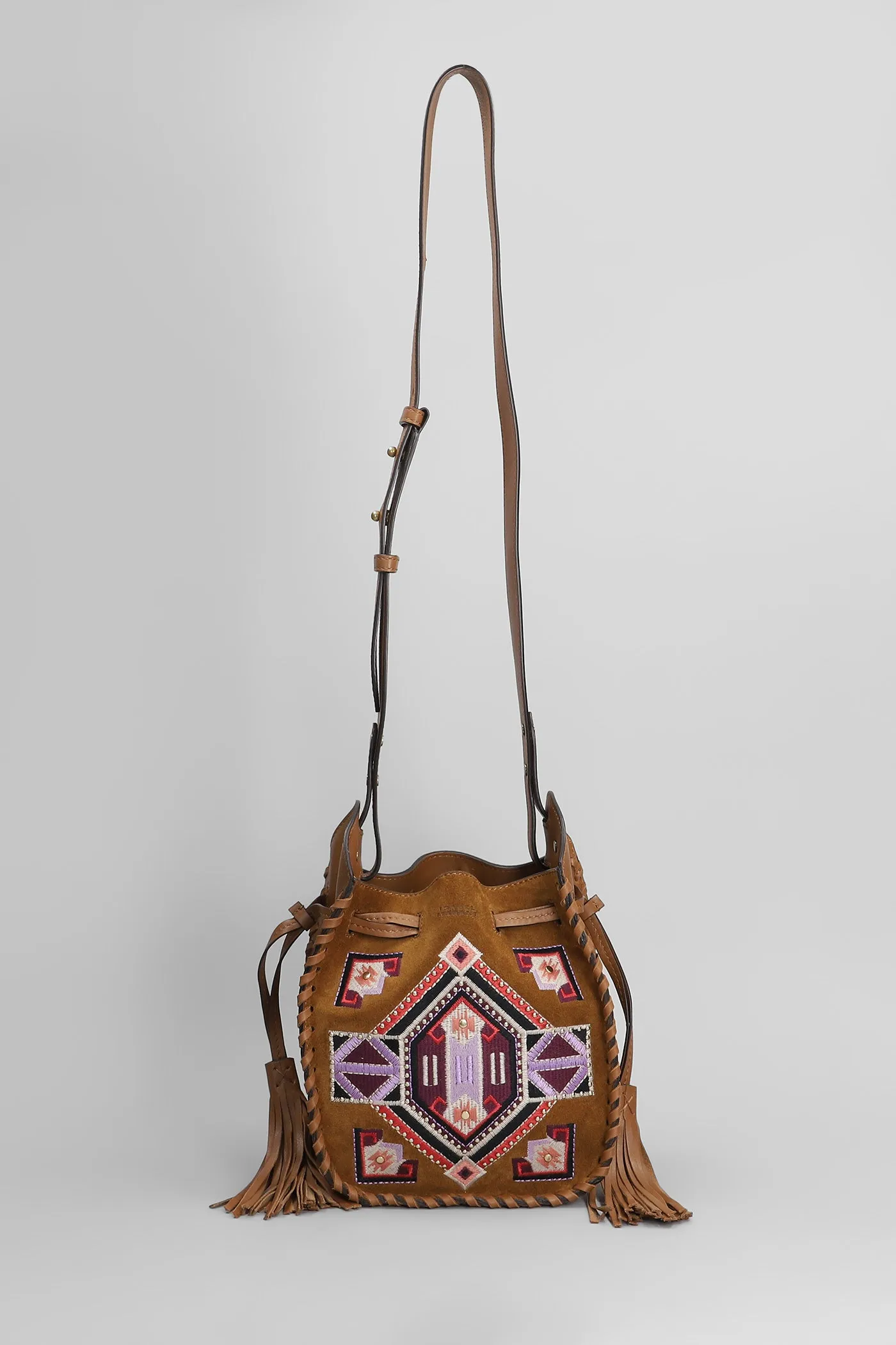 Mini silao Shoulder bag in leather color suede and leather