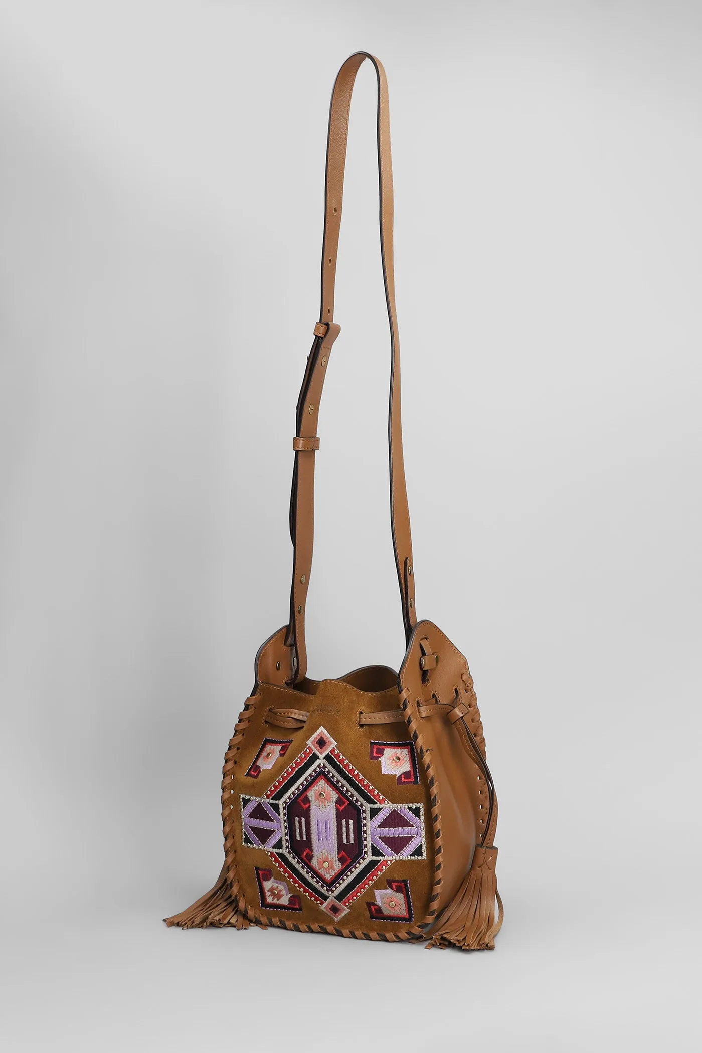 Mini silao Shoulder bag in leather color suede and leather
