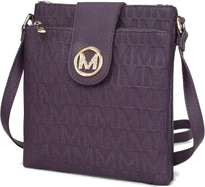 MKF Collection Crossbody Bags for women, Signature Crossover bag Adjustable strap Messenger Cross body handbag Purse