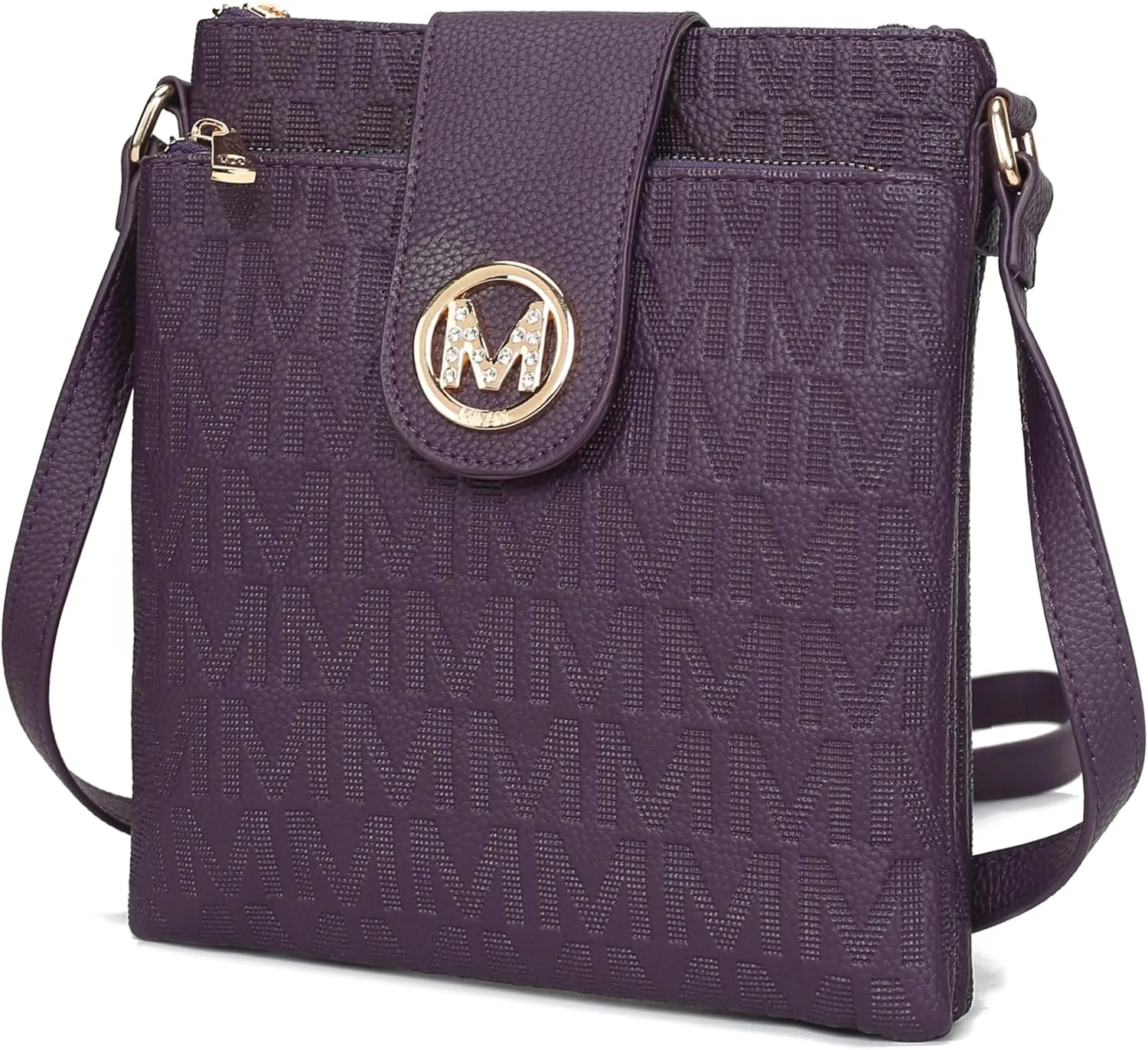 MKF Collection Crossbody Bags for women, Signature Crossover bag Adjustable strap Messenger Cross body handbag Purse
