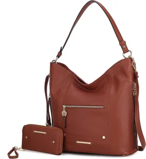 MKF Collection Shoulder Bag for Women, Vegan Leather Top-Handle Crossbody Bag Handbag Purse by Mia K