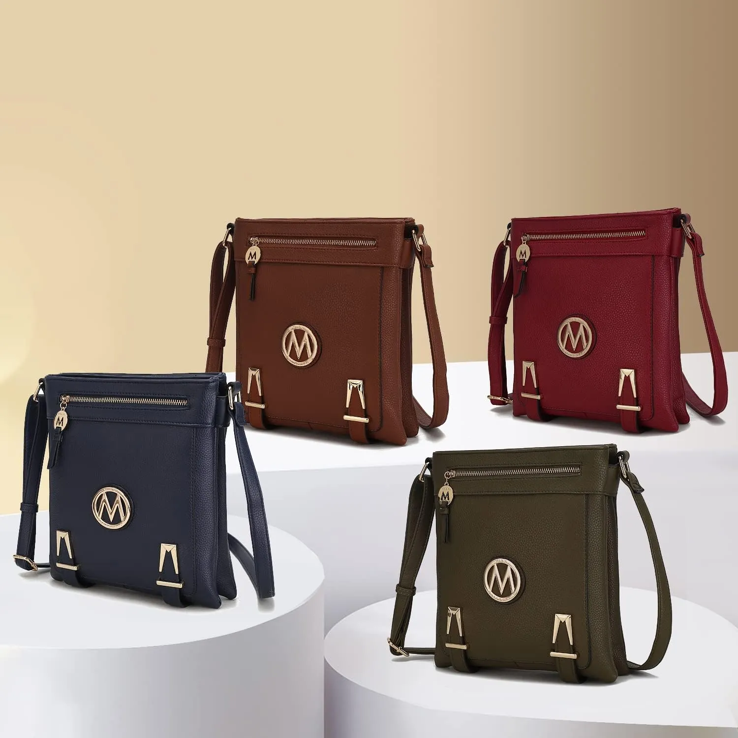 MKF Crossbody bag for women Vegan leather Crossover Designer messenger Purse