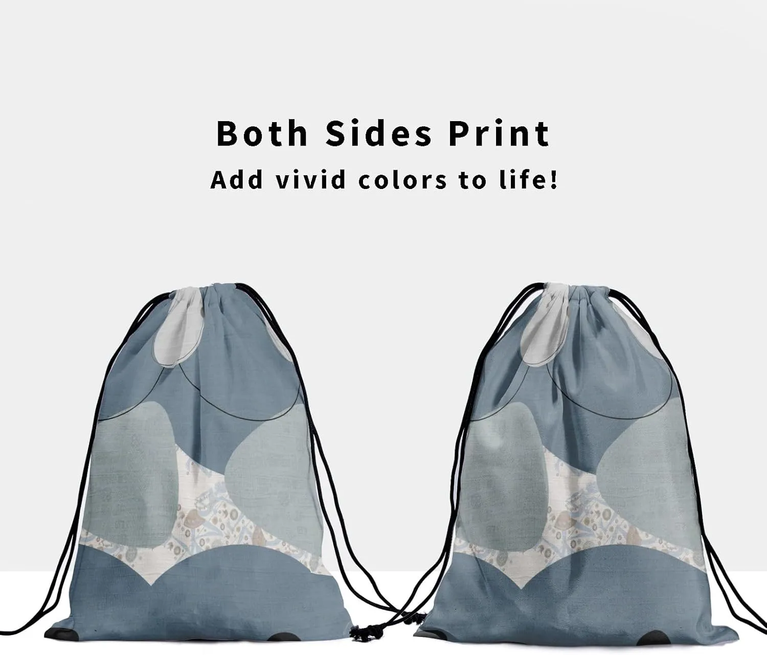 Modern Art Grip Bags - White Grey Drawstring Bag Mid-Century Pouch Bag Paint Artwork Athlete String Bag for Grips Shoe Towel