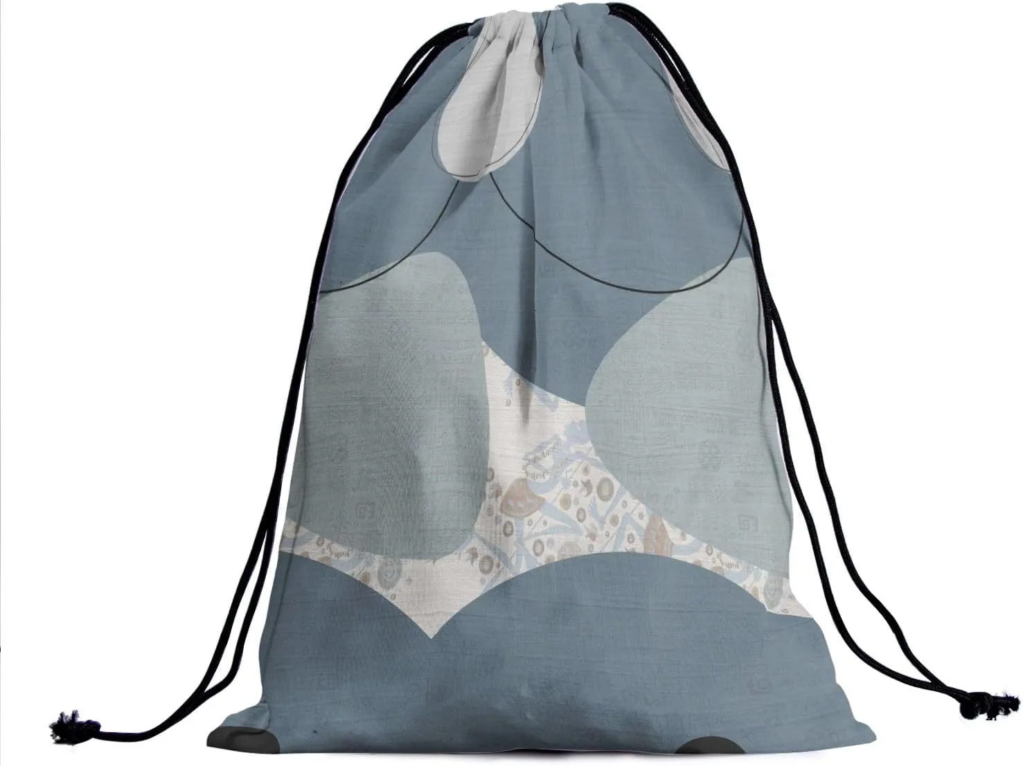 Modern Art Grip Bags - White Grey Drawstring Bag Mid-Century Pouch Bag Paint Artwork Athlete String Bag for Grips Shoe Towel