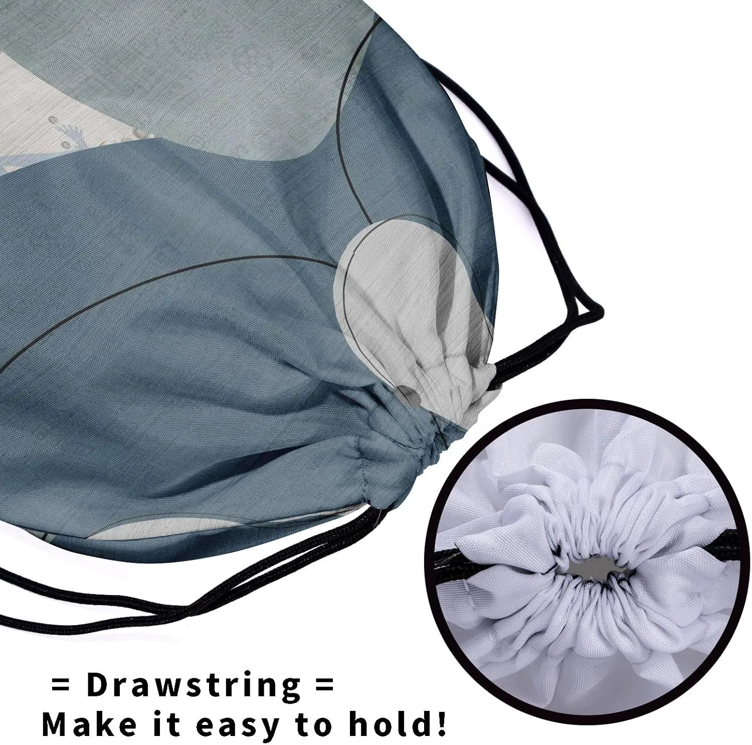 Modern Art Grip Bags - White Grey Drawstring Bag Mid-Century Pouch Bag Paint Artwork Athlete String Bag for Grips Shoe Towel