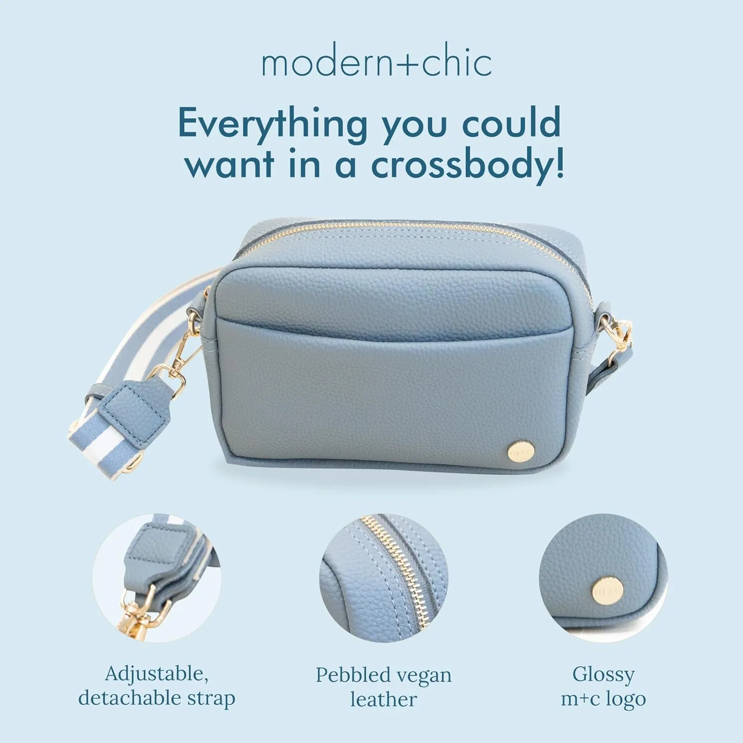 Modern Chic Crossbody Bags for Women - Willow Convertible Crossbody Purse, Vegan Leather Shoulder or Belt Bag with Strap