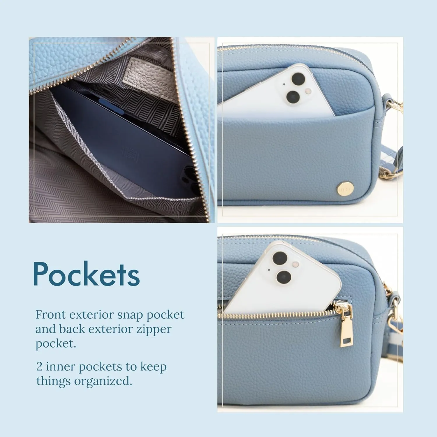 Modern Chic Crossbody Bags for Women - Willow Convertible Crossbody Purse, Vegan Leather Shoulder or Belt Bag with Strap