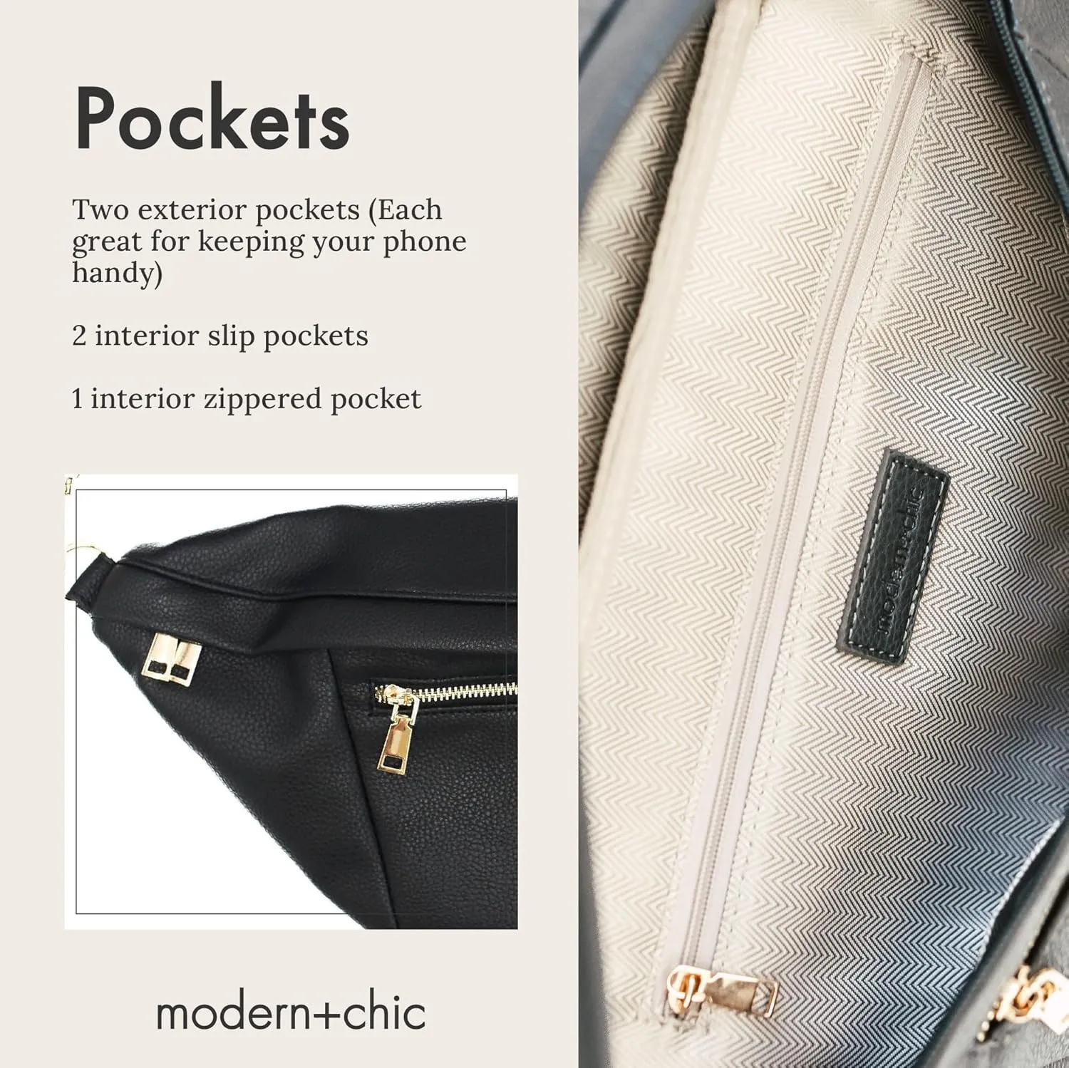 Modern Chic Sling Bags for Women - Presley Oversized Sling Bag, Vegan Leather Crossbody Bag with Strap & Multiple Pockets (Black)