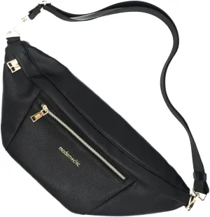 Modern Chic Sling Bags for Women - Presley Oversized Sling Bag, Vegan Leather Crossbody Bag with Strap & Multiple Pockets (Black)