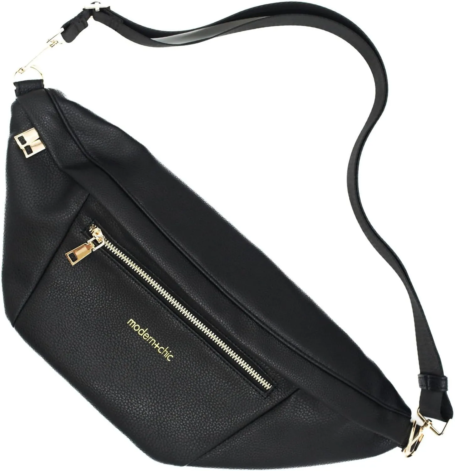 Modern Chic Sling Bags for Women - Presley Oversized Sling Bag, Vegan Leather Crossbody Bag with Strap & Multiple Pockets (Black)