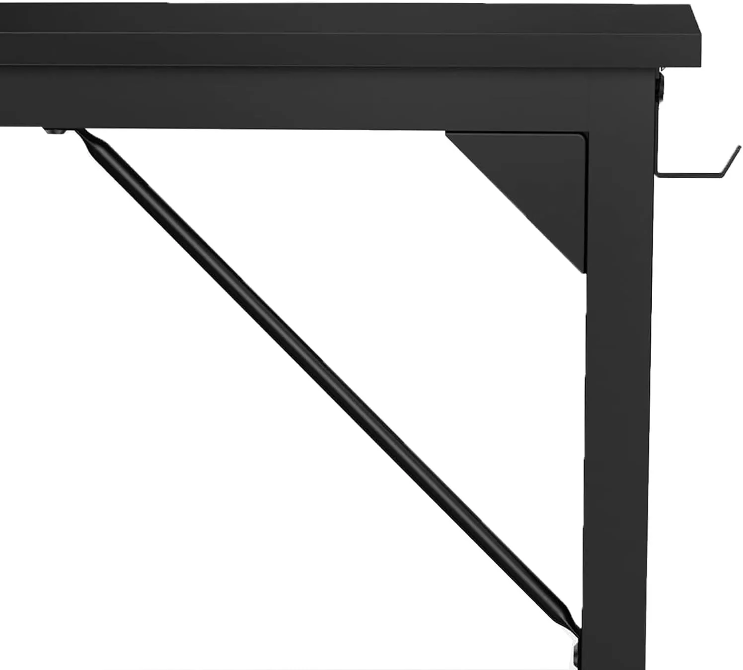 Modern Minimalist Computer Desk - Robust Home Office Desk with Eco-Friendly Desktop, Storage Bag & Hook - for Study, Writing desks, Workspace Organization (White, 30-inch)