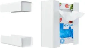 Modular Magnetic Glove Dispenser Tissue Box Holder - Freely Combinable Organizer for Kitchen, Fridge, Garage, Laundry Room - Detachable Design for Versatile Storage (White)