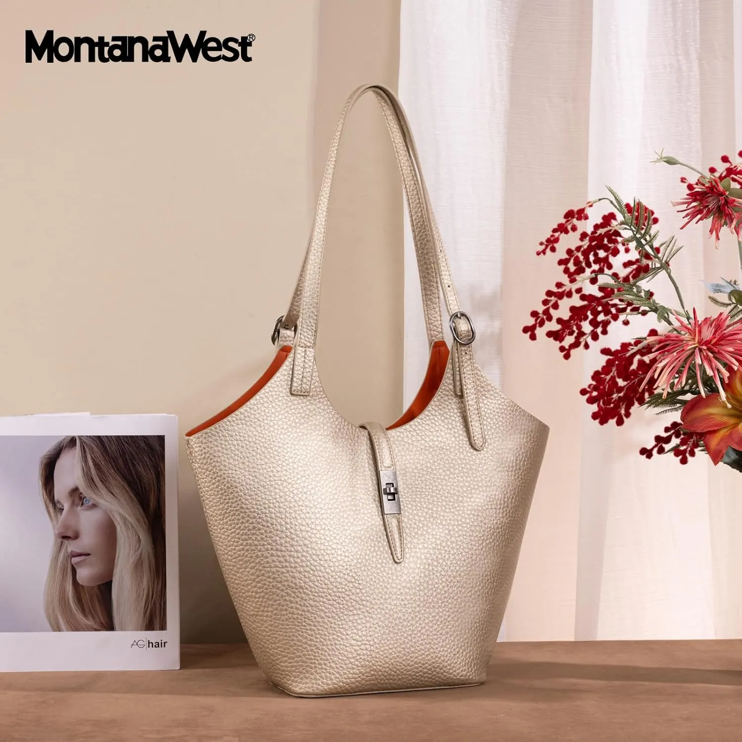 Montana West Hobo Bags for Women Designer Soft PU Leather Shoulder Bag with Detachable Pouch