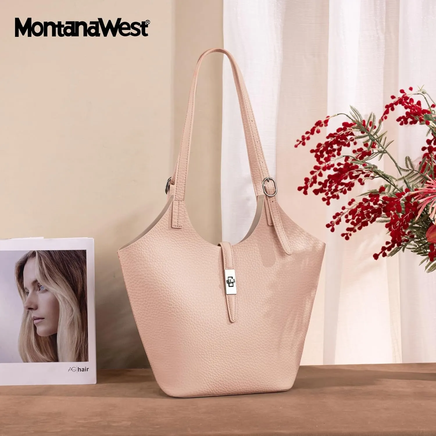 Montana West Hobo Bags for Women Designer Soft PU Leather Shoulder Bag with Detachable Pouch