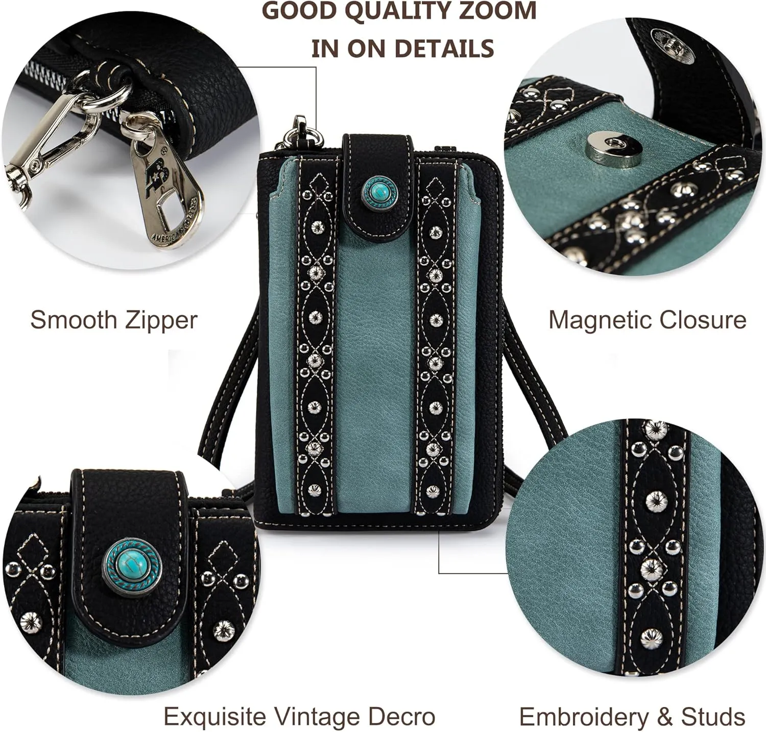 Montana West Small Crossbody Bags for Women Western Handbag with Cash Slots