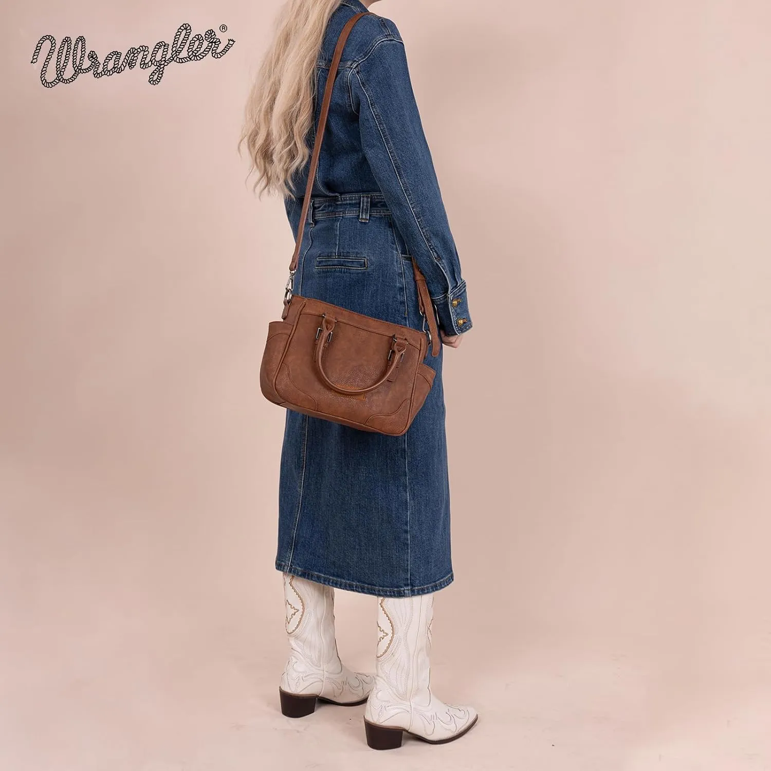 Montana West Wrangler Tote Bags for Women Medium Crossbody Purses Designer Top Handle Handbags