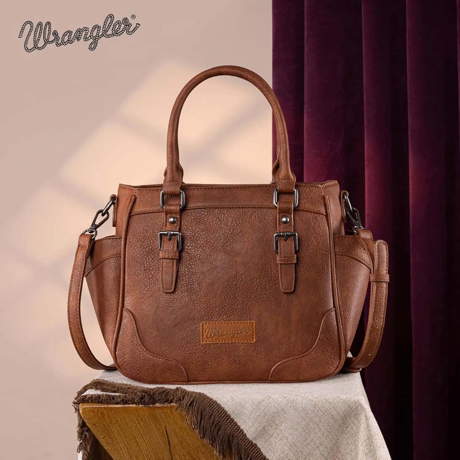 Montana West Wrangler Tote Bags for Women Medium Crossbody Purses Designer Top Handle Handbags
