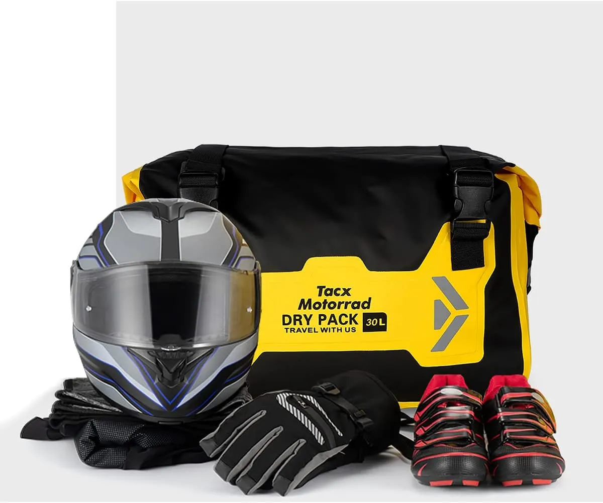 Motorcycle Saddle Bags Tail Bag, 30L Roll-top Waterproof Motor Detachable Side Trunk Bag, Motor Panniers Luggage Bag for Bike Motorcy