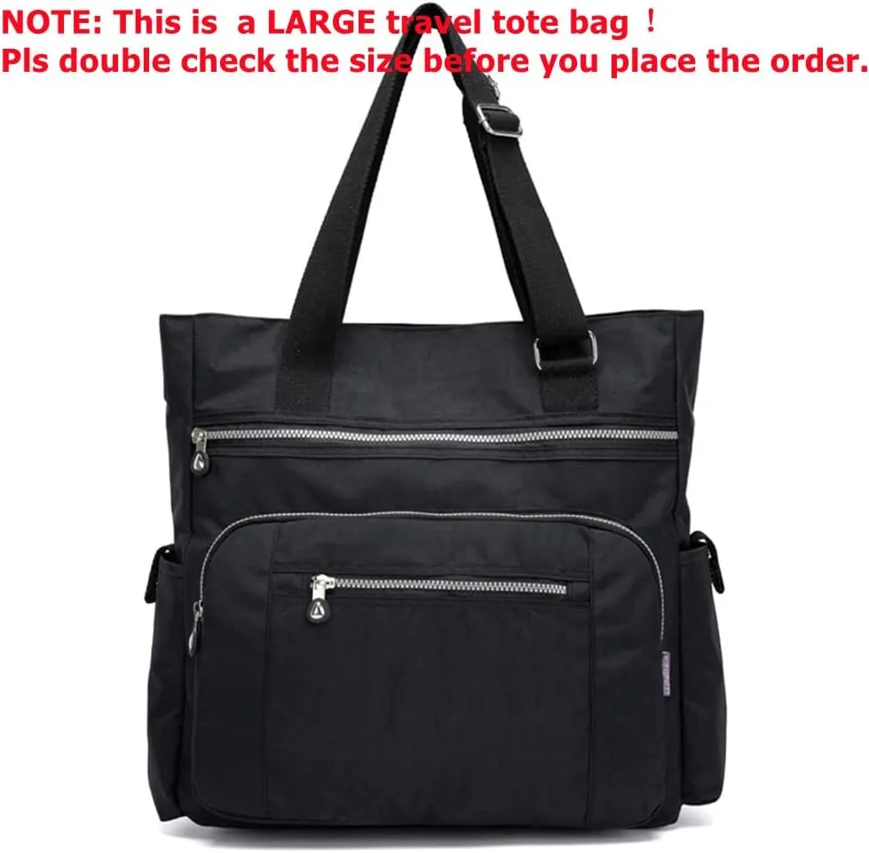 Multi Pocket Nylon Totes Handbag Large Shoulder Bag Travel Purse Bags For Women