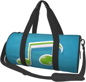 Music Symbol (3) Print Round Large Capacity Travel Luggage Bags,Men's and Women's Hand-Held Travel Clothing Bags