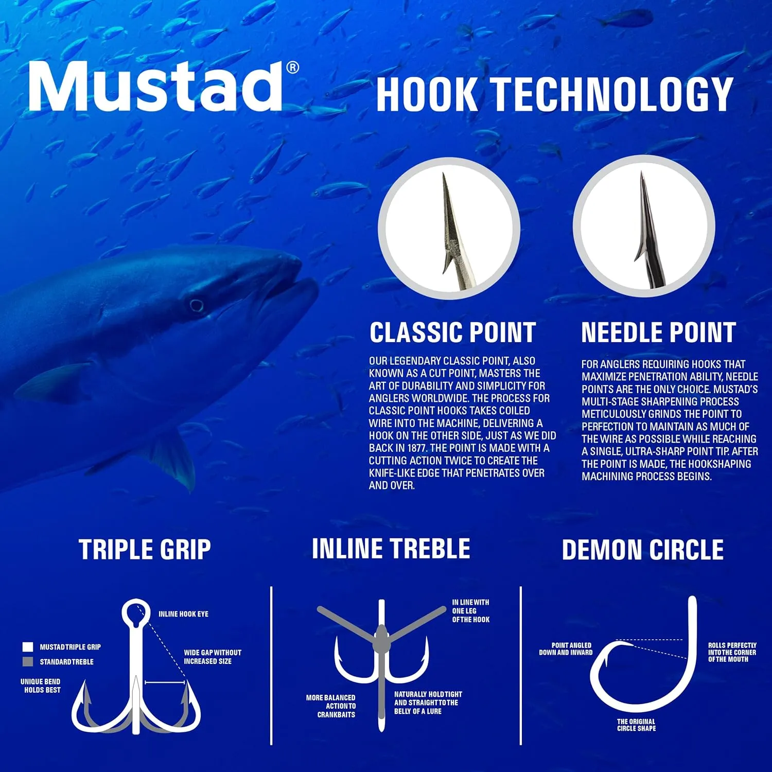 Mustad Ringed Demon Offset Circle 4X Strong - Designed to Perform Flawlessly Featuring Kirbed Hook -Black Nickel