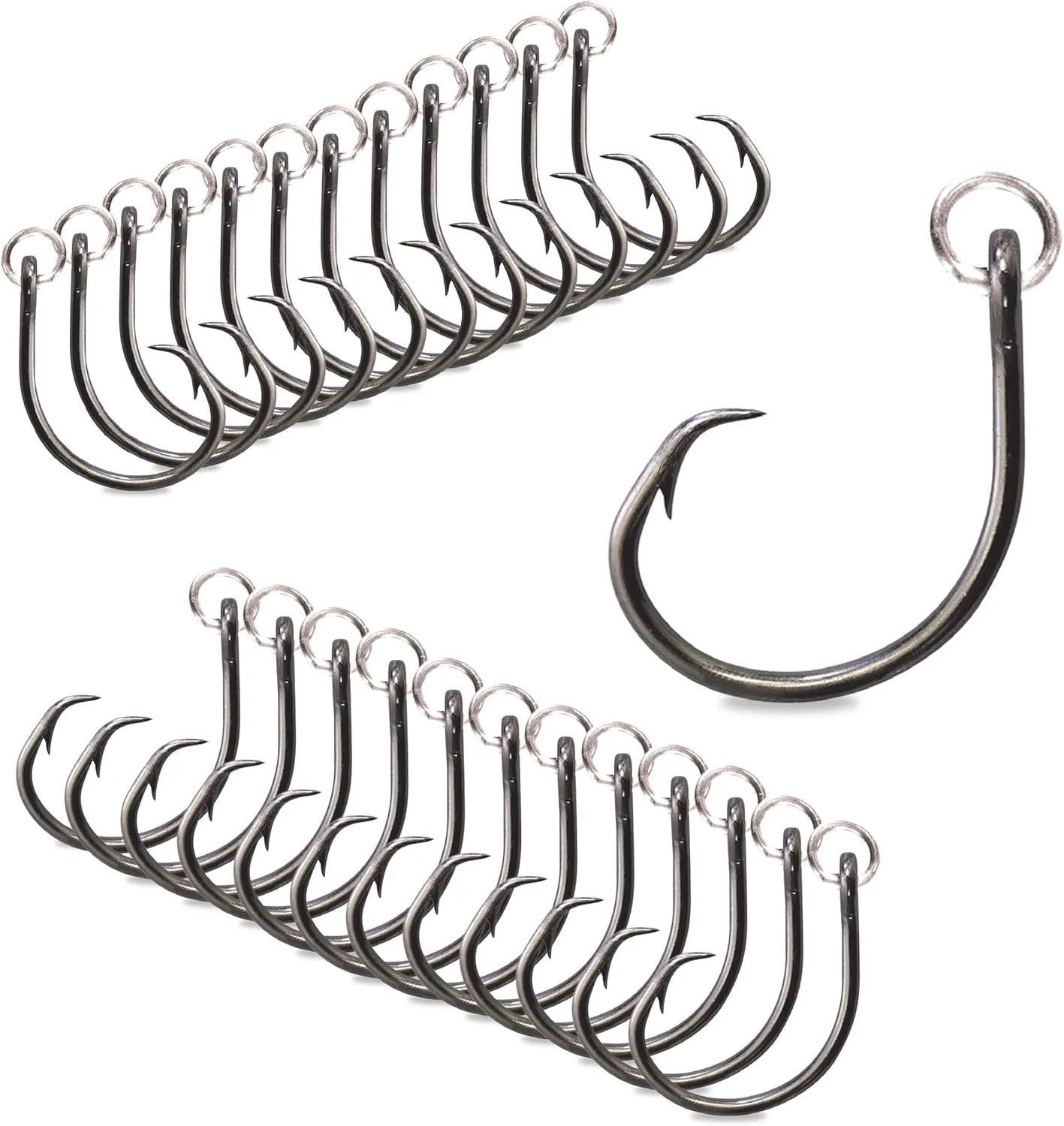 Mustad Ringed Demon Offset Circle 4X Strong - Designed to Perform Flawlessly Featuring Kirbed Hook -Black Nickel