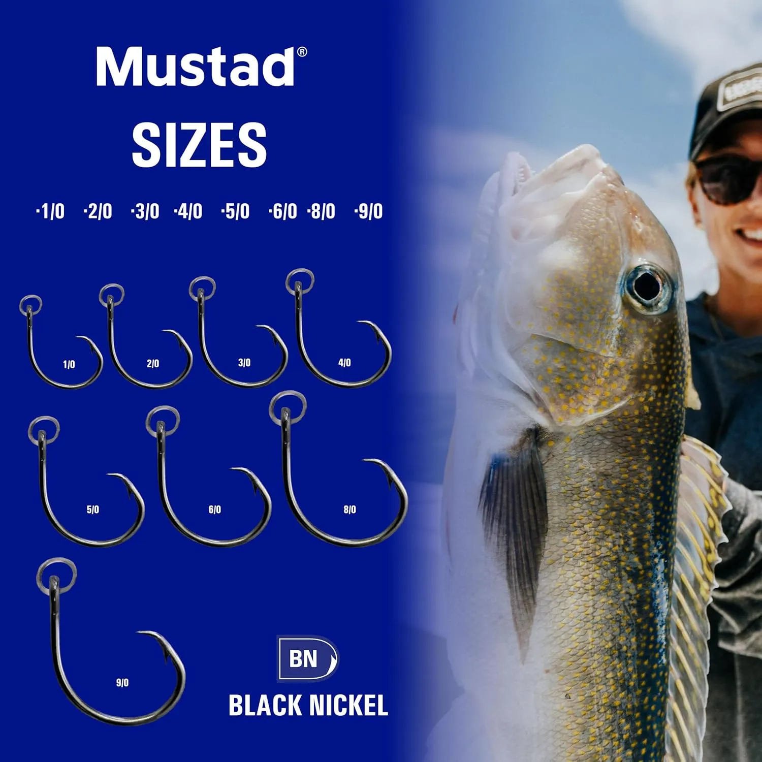 Mustad Ringed Demon Offset Circle 4X Strong - Designed to Perform Flawlessly Featuring Kirbed Hook -Black Nickel