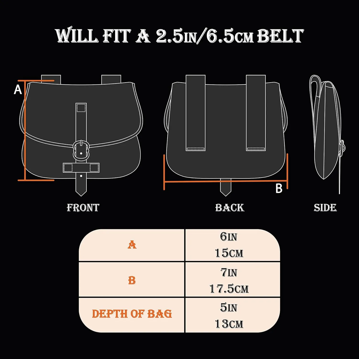 Mythrojan Late Medieval Belt Bag, Ideal for SCA Renaissance LARP Reenactment & Ren Fair
