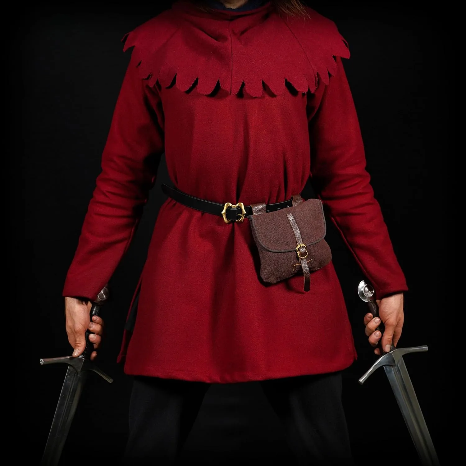 Mythrojan Late Medieval Belt Bag, Ideal for SCA Renaissance LARP Reenactment & Ren Fair
