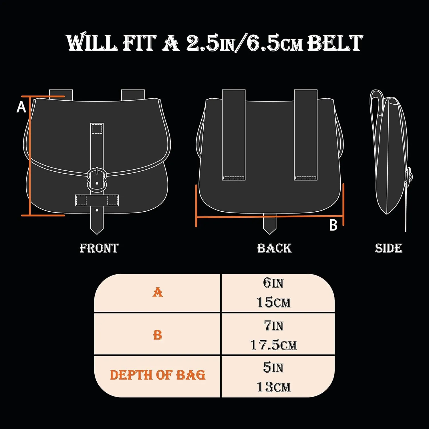 Mythrojan Late Medieval Belt Bag, Ideal for SCA Renaissance LARP Reenactment & Ren Fair
