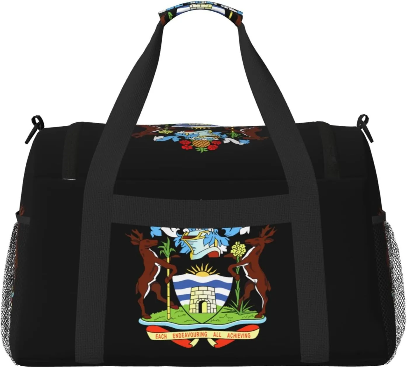 National Emblem Of Antigua Travel Duffel Bag Large Foldable Waterproof Overnight Bag For Beach Swim Bags Pool Sports Gym