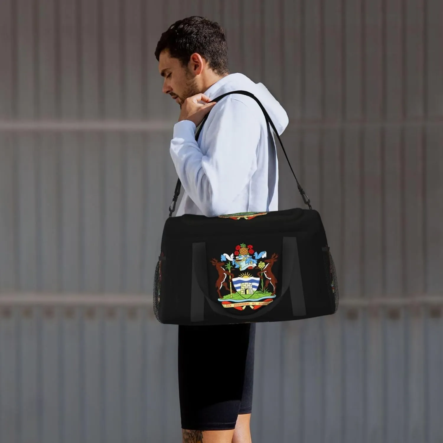 National Emblem Of Antigua Travel Duffel Bag Large Foldable Waterproof Overnight Bag For Beach Swim Bags Pool Sports Gym
