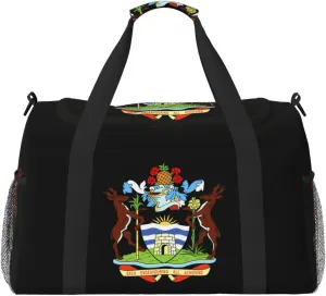 National Emblem Of Antigua Travel Duffel Bag Large Foldable Waterproof Overnight Bag For Beach Swim Bags Pool Sports Gym