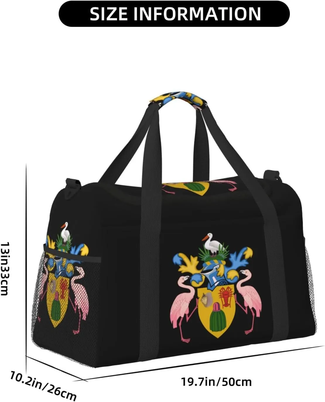 National Emblem Of Caicos Travel Duffel Bag Large Foldable Waterproof Overnight Bag For Beach Swim Bags Pool Sports Gym