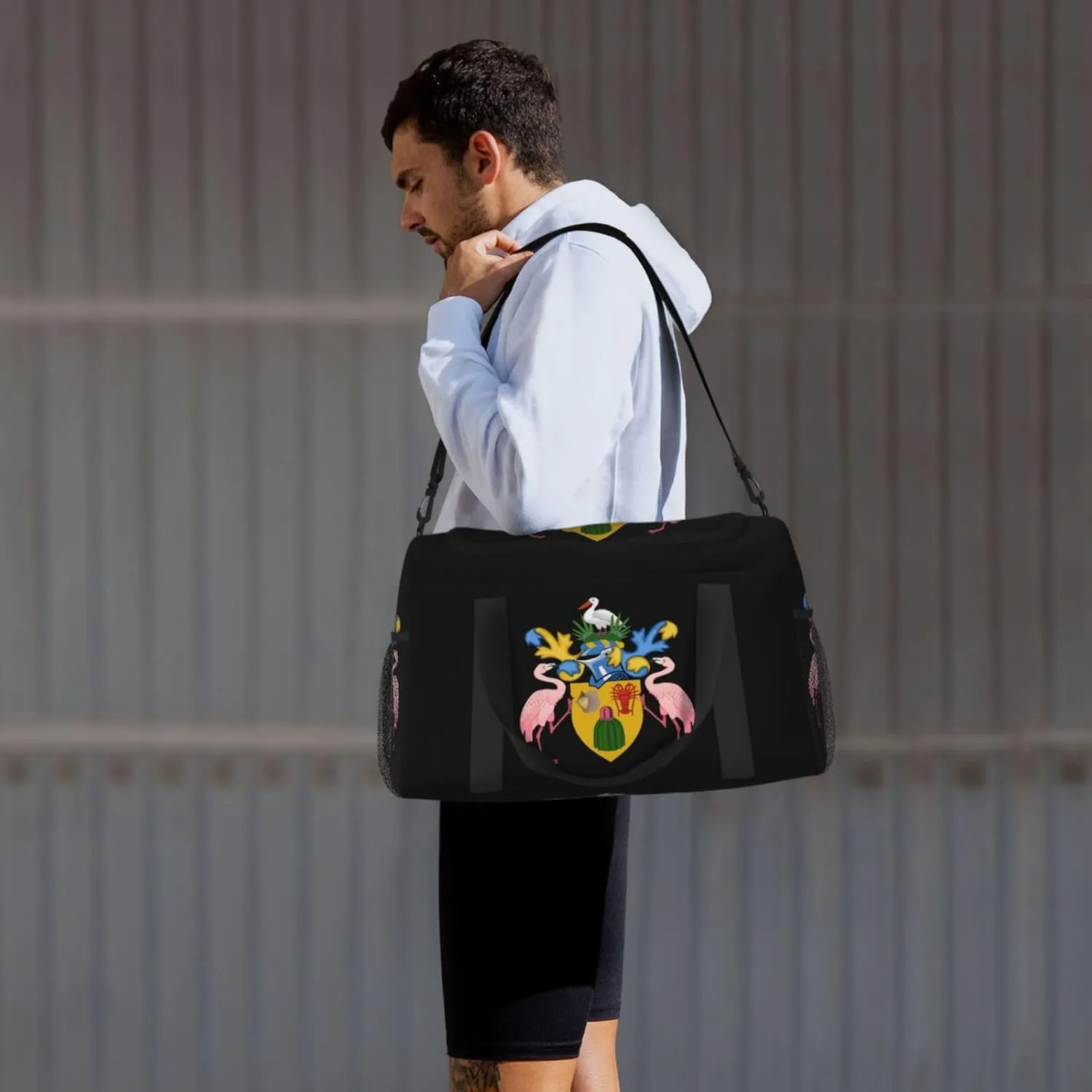 National Emblem Of Caicos Travel Duffel Bag Large Foldable Waterproof Overnight Bag For Beach Swim Bags Pool Sports Gym