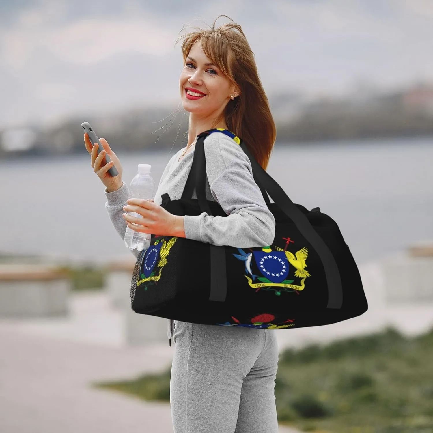 National Emblem Of Cook Travel Duffel Bag Large Foldable Waterproof Overnight Bag For Beach Swim Bags Pool Sports Gym