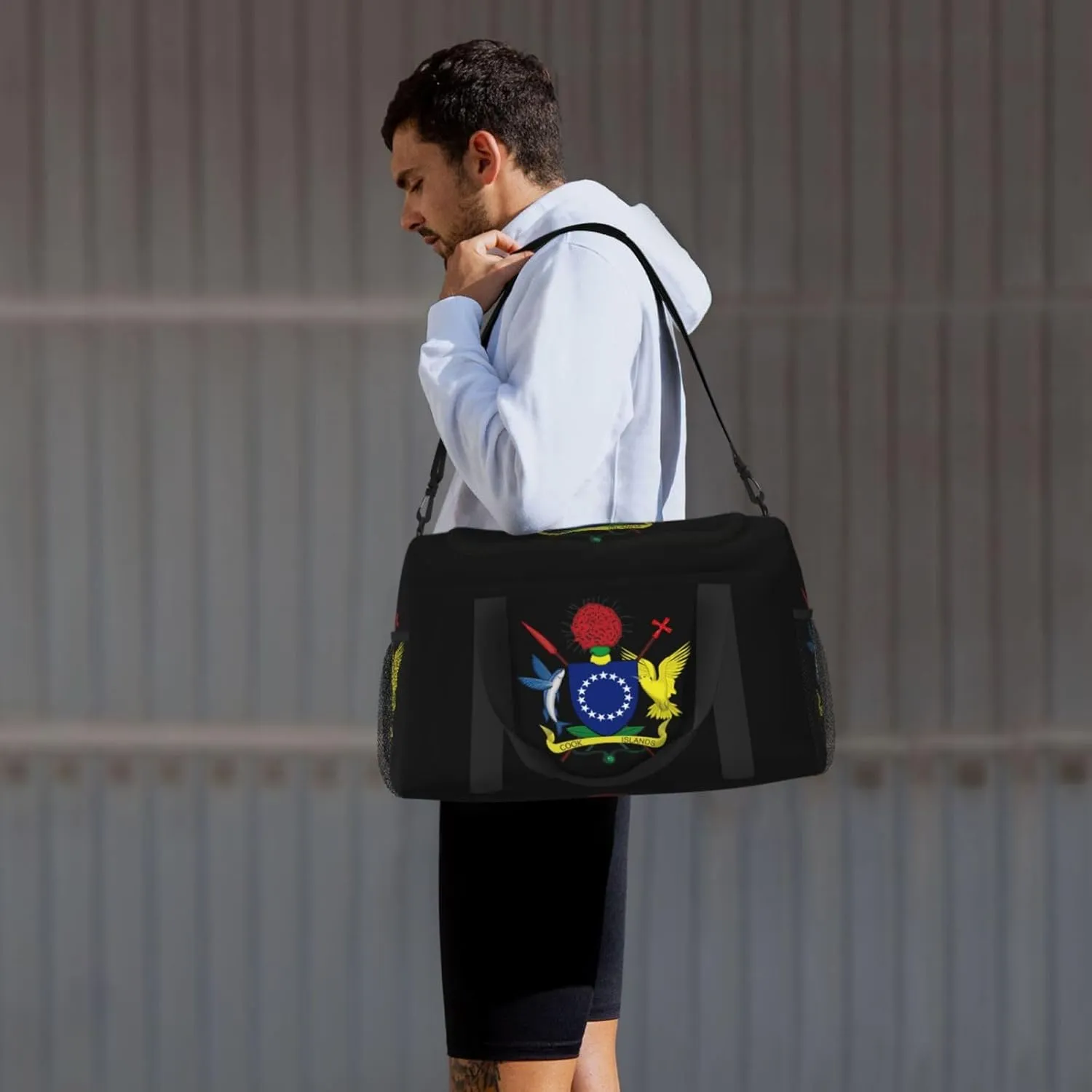 National Emblem Of Cook Travel Duffel Bag Large Foldable Waterproof Overnight Bag For Beach Swim Bags Pool Sports Gym