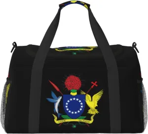 National Emblem Of Cook Travel Duffel Bag Large Foldable Waterproof Overnight Bag For Beach Swim Bags Pool Sports Gym