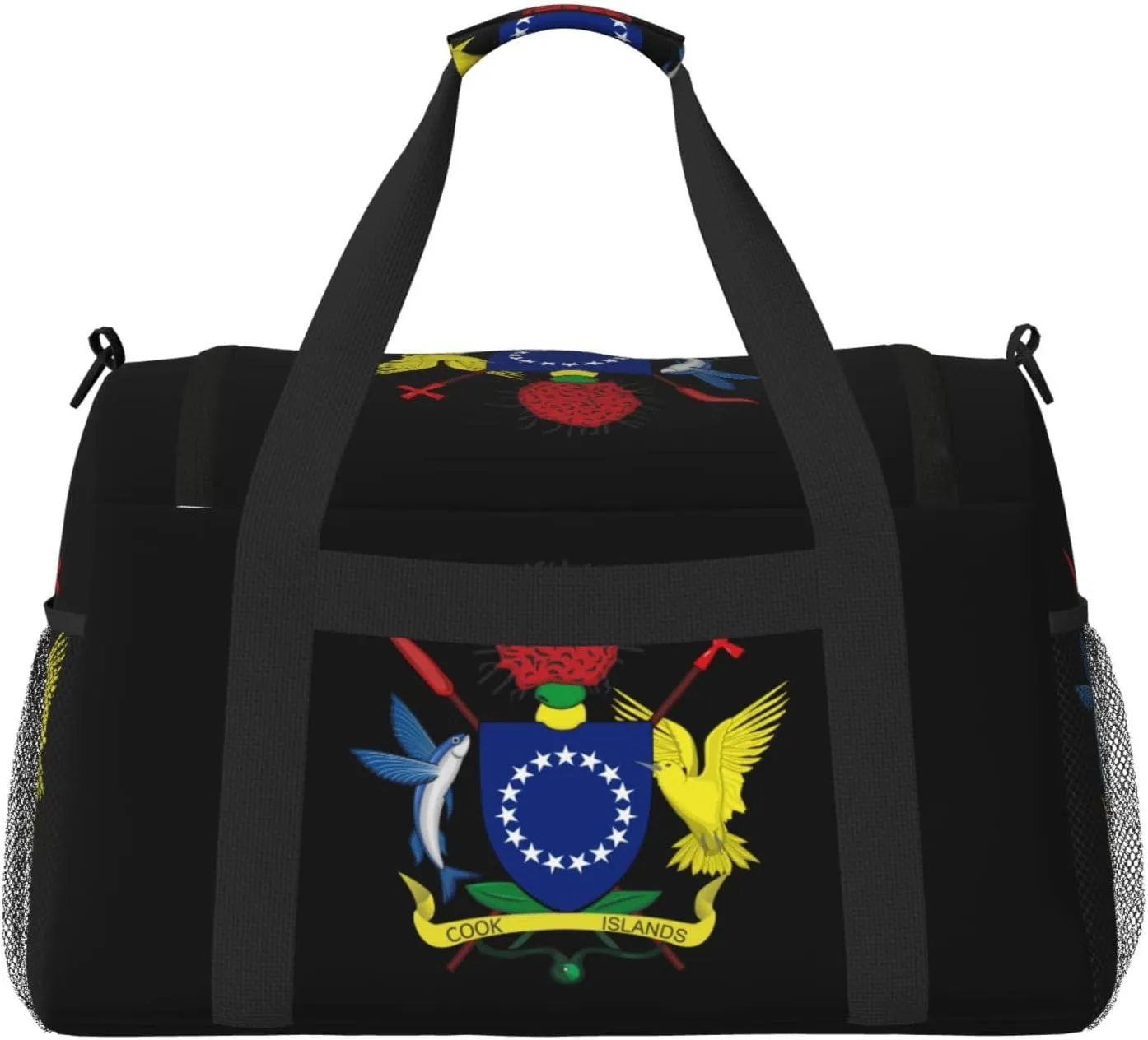 National Emblem Of Cook Travel Duffel Bag Large Foldable Waterproof Overnight Bag For Beach Swim Bags Pool Sports Gym