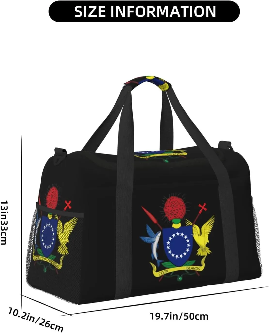 National Emblem Of Cook Travel Duffel Bag Large Foldable Waterproof Overnight Bag For Beach Swim Bags Pool Sports Gym