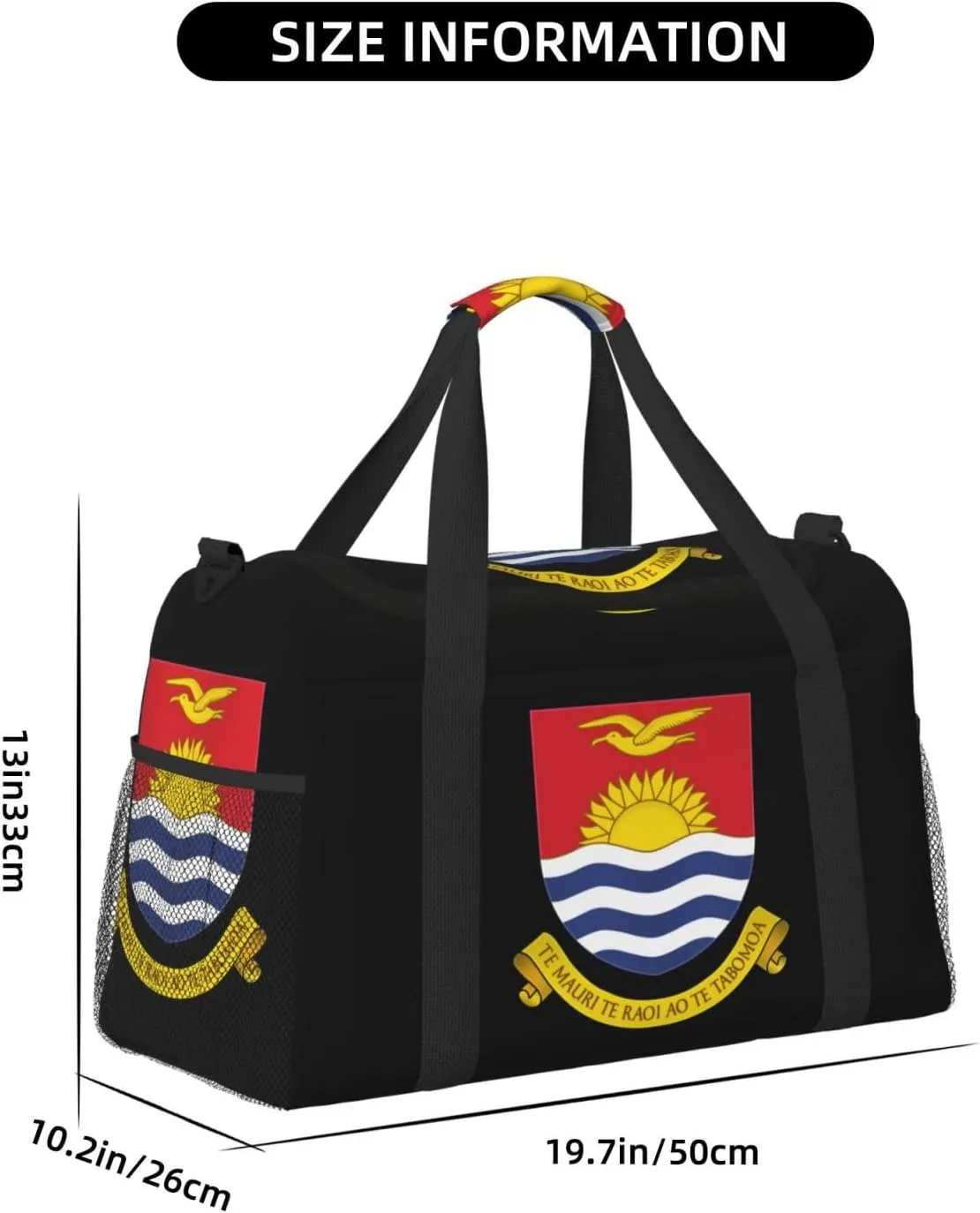 National Emblem Of Kiribati Travel Duffel Bag Large Foldable Waterproof Overnight Bag For Beach Swim Bags Pool Sports Gym