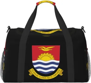 National Emblem Of Kiribati Travel Duffel Bag Large Foldable Waterproof Overnight Bag For Beach Swim Bags Pool Sports Gym