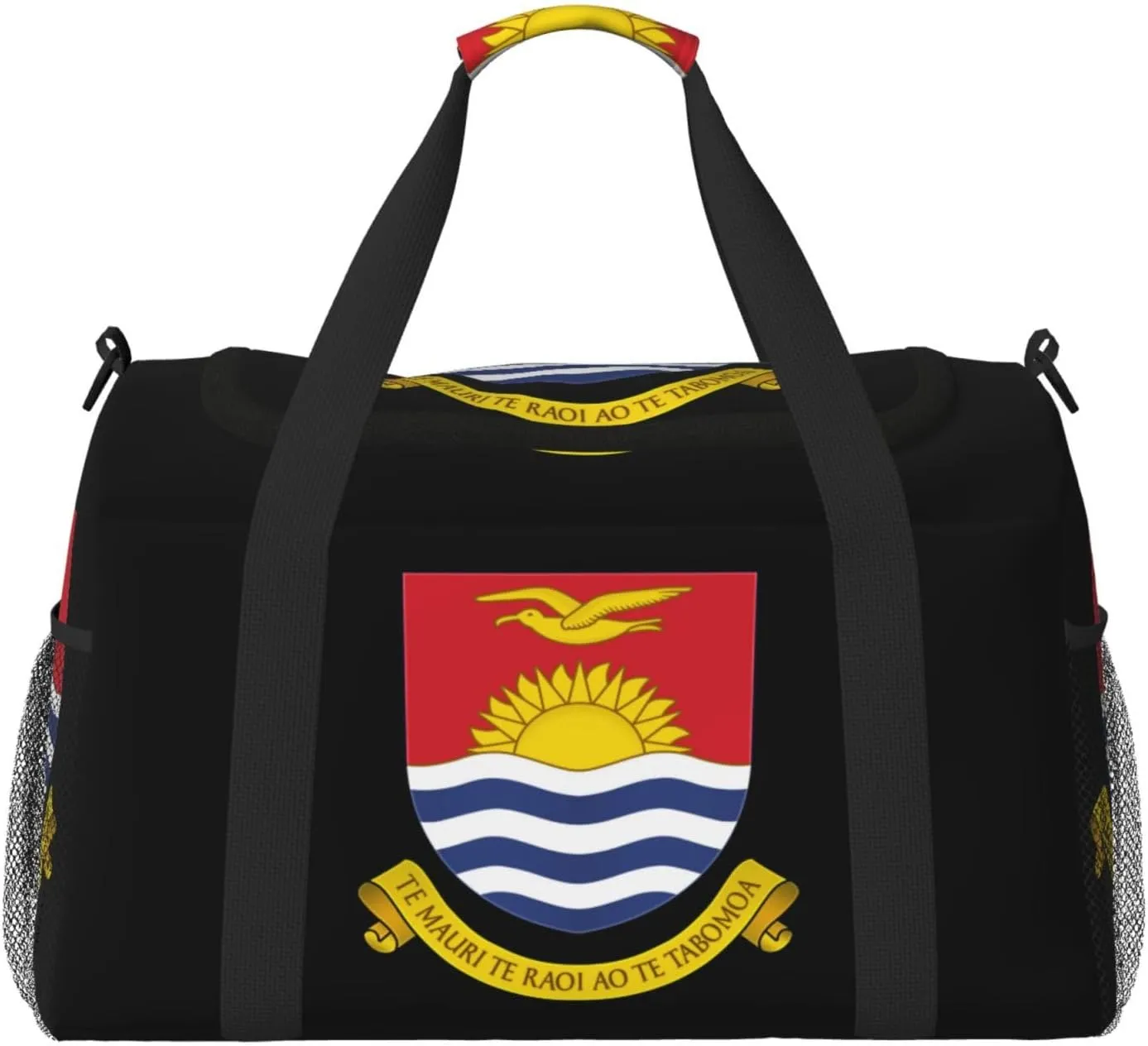 National Emblem Of Kiribati Travel Duffel Bag Large Foldable Waterproof Overnight Bag For Beach Swim Bags Pool Sports Gym