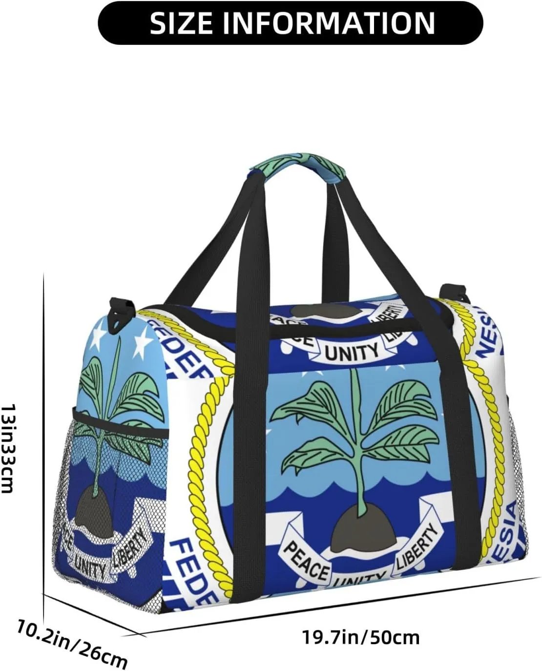 National Emblem Of Micronesia Travel Duffel Bag Large Foldable Waterproof Overnight Bag For Beach Swim Bags Pool Sports Gym